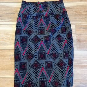 Lularoe Cassie Skirt black/pink size XS